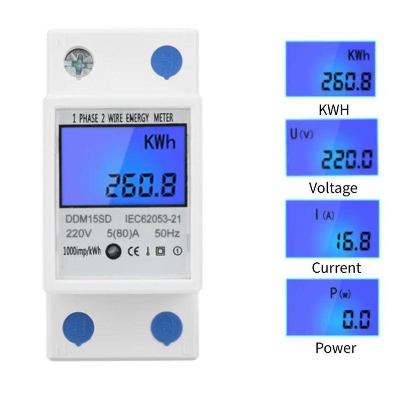 Digital Single Phase Reset Zero Power Meter kWh Voltage Current Power Consumption Meter5-80A digital Wattmeter Electricity 220V
Digital Single Phase Reset Zero Power Meter kWh Voltage Current Power Consumption Meter5-80A digital Wattmeter Electricity 220V