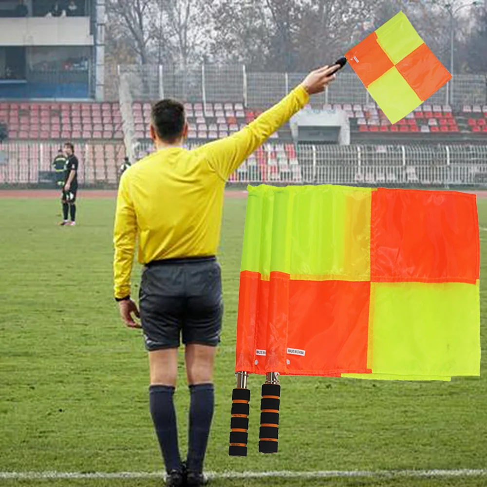 Linesman сигнала флага во время спортивных соревнований должен применять оранжевый и желтый предупреждающий эффект боковых флагов рефери 2 шт.
Linesman сигнала флага во время спортивных соревнований должен применять оранжевый и желтый предупреждающий эффект боковых флагов рефери 2 шт.
