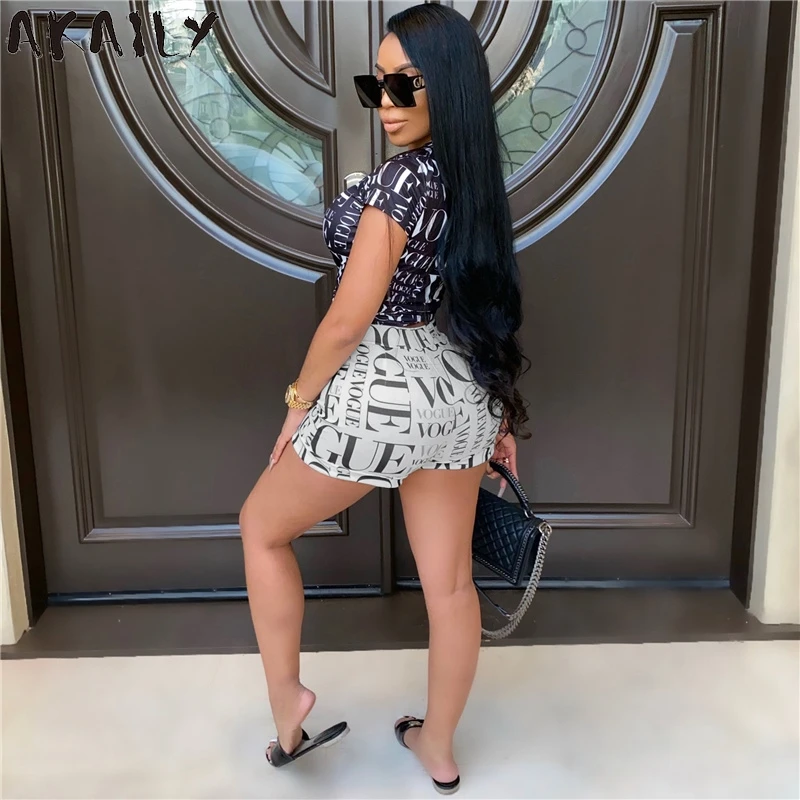 Akaily Streetwear Crop Top Print 2 Two Piece Shorts Sets Outfits Women Summer Skinny Fitness Club Matching set Women Sweatsuit
Akaily Streetwear Crop Top Print 2 Two Piece Shorts Sets Outfits Women Summer Skinny Fitness Club Matching set Women Sweatsuit