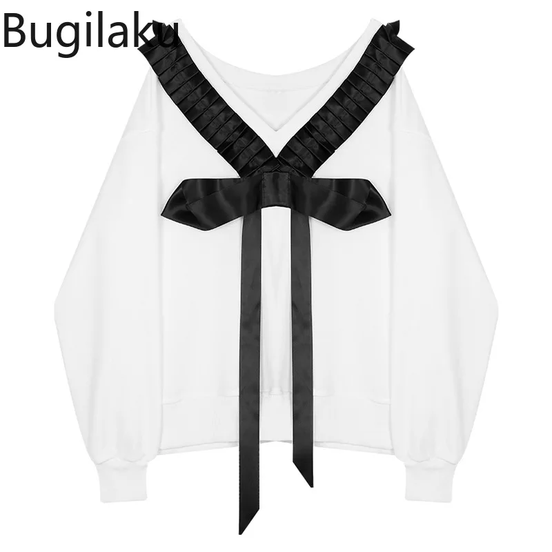 Bugilaku Bow Knot V Neck Sweatshirt Women Contrast Color Long Sleeve Hoodies New Arrival Korean Style Casual Outerwear Clothes
Bugilaku Bow Knot V Neck Sweatshirt Women Contrast Color Long Sleeve Hoodies New Arrival Korean Style Casual Outerwear Clothes