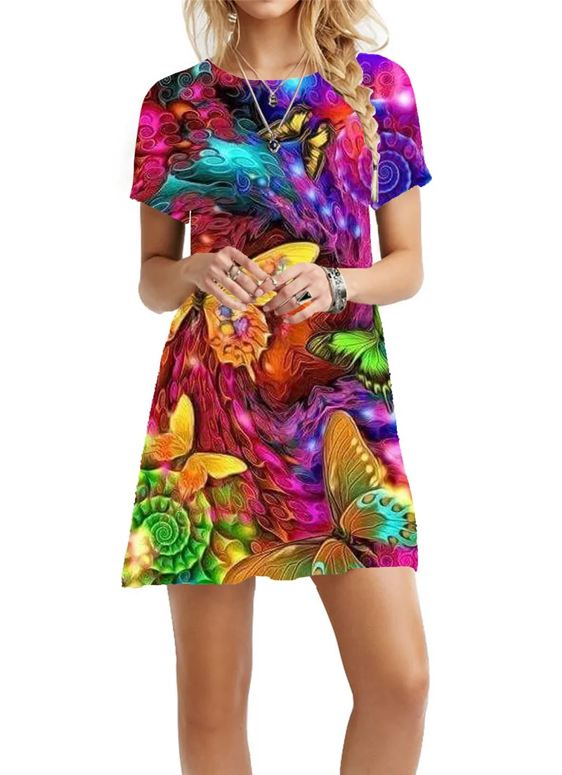 3D Digital Floral Print Women Dress Sundress Spring Summer New Short Sleeve O-Neck Loose A-line Dress Casual Long T shirts Dress
3D Digital Floral Print Women Dress Sundress Spring Summer New Short Sleeve O-Neck Loose A-line Dress Casual Long T shirts Dress