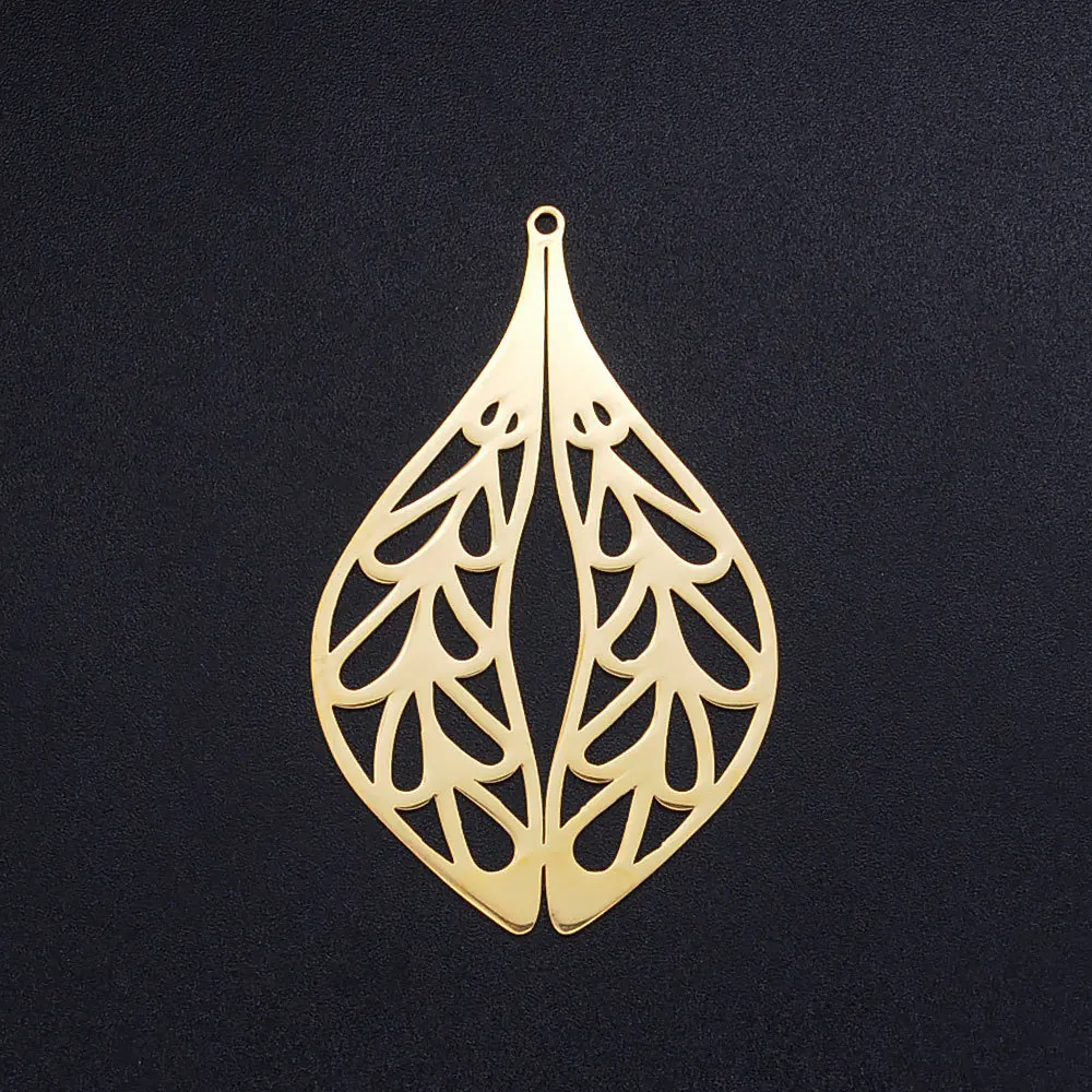 Gold Plated Double Leaf Pendant Stainless Steel Cutting Accessories DIY Fashion Charms for Jewelry Making
Gold Plated Double Leaf Pendant Stainless Steel Cutting Accessories DIY Fashion Charms for Jewelry Making