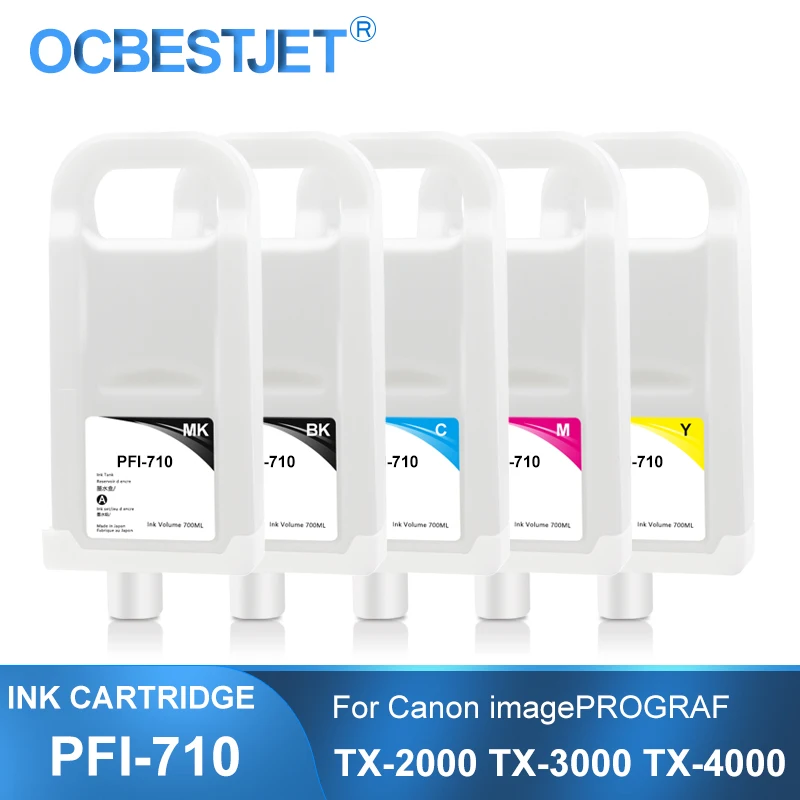 PFI-710 PFI710 PFI 710 Refillable Ink Cartridge With Permanent Chip For Canon TX-2000 TX-3000 TX-4000 Printer 700ML 5Colors/Set
PFI-710 PFI710 PFI 710 Refillable Ink Cartridge With Permanent Chip For Canon TX-2000 TX-3000 TX-4000 Printer 700ML 5Colors/Set