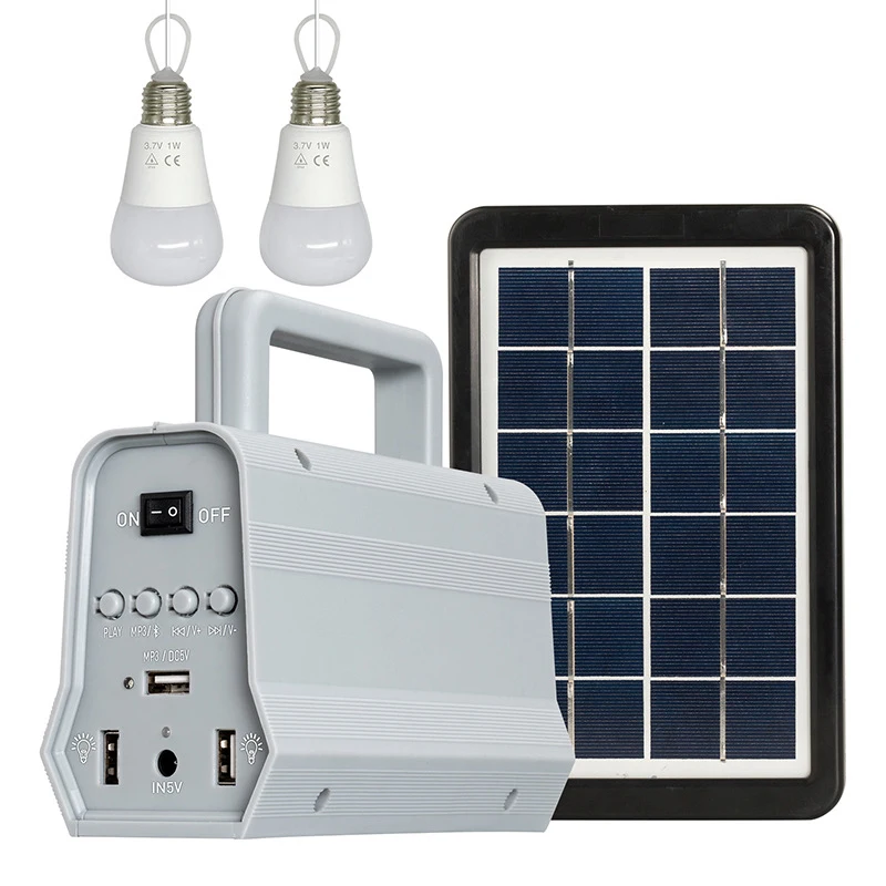 LED Solar Power Panel Generator Kit Bluetooth Speaker USB Charger Home System + 2 LED Bulbs Outdoor Lighting Smartphone Charging 
LED Solar Power Panel Generator Kit Bluetooth Speaker USB Charger Home System + 2 LED Bulbs Outdoor Lighting Smartphone Charging