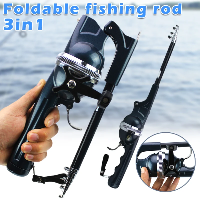 

Hot Foldable Telescopic Fishing Rod Anti-slip Handle Portable Smooth Guide Ring for Sea MVI-ing