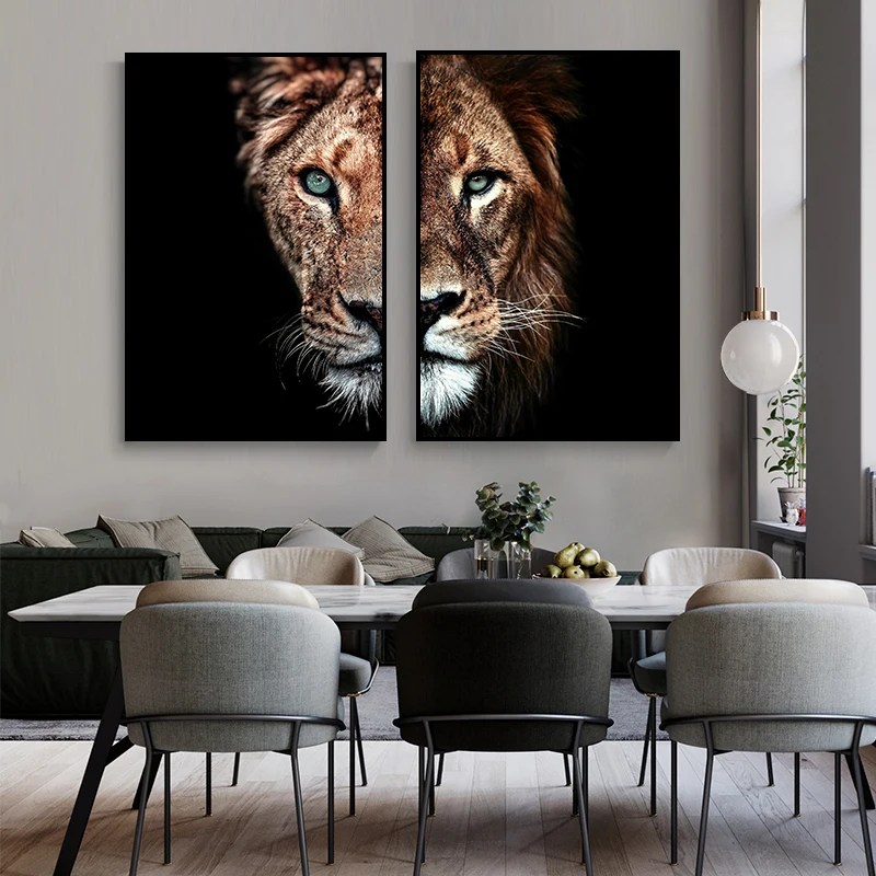 Black Lion and Lioness Canvas Painting Animal Posters and Prints Wall Art Pictures for Living Room Cafe Home Decor No Frame
Black Lion and Lioness Canvas Painting Animal Posters and Prints Wall Art Pictures for Living Room Cafe Home Decor No Frame
