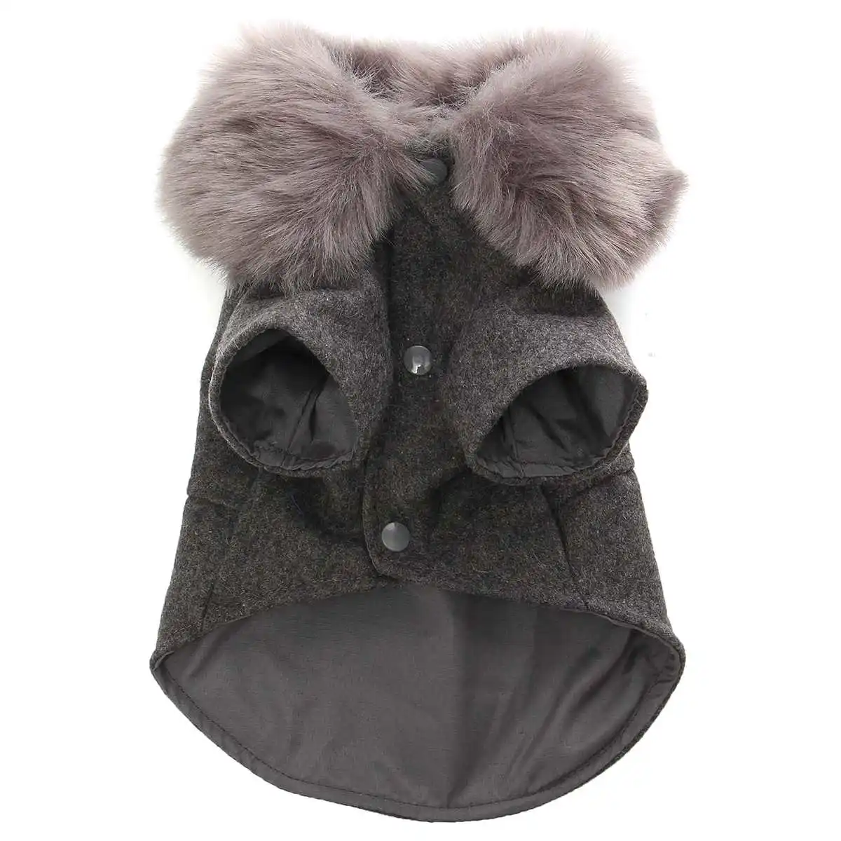 L Size Black Grey Winter Dog Woolen Clothes With Fur Collar Puppy Yorkies Dogs Jacket Coat Fashion Clothing For Pet Dog
L Size Black Grey Winter Dog Woolen Clothes With Fur Collar Puppy Yorkies Dogs Jacket Coat Fashion Clothing For Pet Dog
