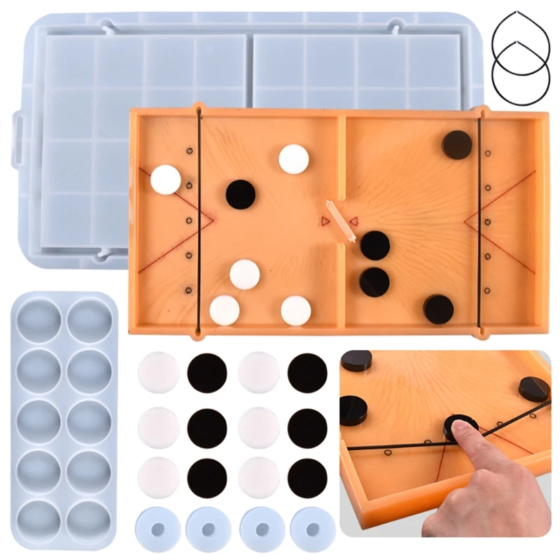 Slingshot Table Hockey Party Game Crystal Epoxy Resin Mold Bouncing Chess Hockey Game Silicone Mould DIY Crafts Tool
Slingshot Table Hockey Party Game Crystal Epoxy Resin Mold Bouncing Chess Hockey Game Silicone Mould DIY Crafts Tool