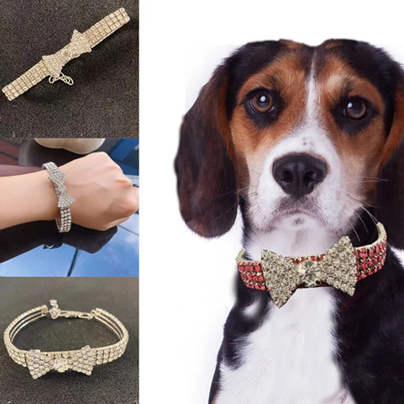 Crystal Diamond Bling Bowknot Dog Collar Puppy Pet Shiny Full Rhinestone Necklace Collar For Pet Small Dogs Cat Decor Supplies
Crystal Diamond Bling Bowknot Dog Collar Puppy Pet Shiny Full Rhinestone Necklace Collar For Pet Small Dogs Cat Decor Supplies