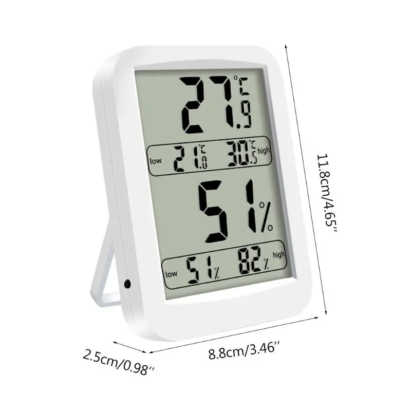 LCD Digital Thermo-hygrometer Indoor Thermometer Hygrometer Detector Large-screen Temperature Humidity Meter Gauge
LCD Digital Thermo-hygrometer Indoor Thermometer Hygrometer Detector Large-screen Temperature Humidity Meter Gauge