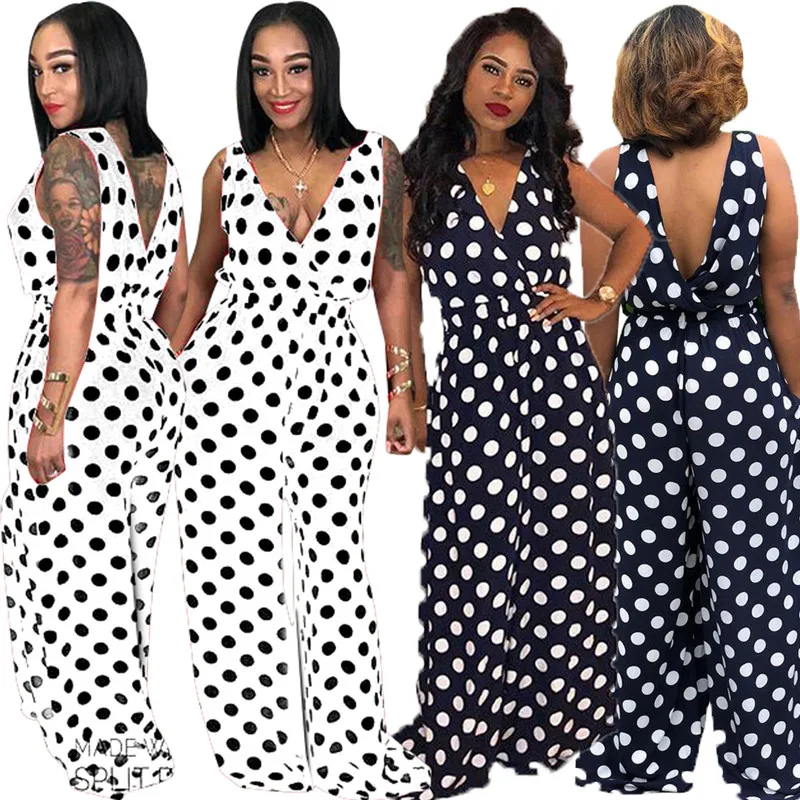 Women Summer Jumpsuit Polka Dot Printing V Neck Sleeveless Wide Leg Casual Beach Holiday Fasion Vacation Romper Female Playsuits
Women Summer Jumpsuit Polka Dot Printing V Neck Sleeveless Wide Leg Casual Beach Holiday Fasion Vacation Romper Female Playsuits