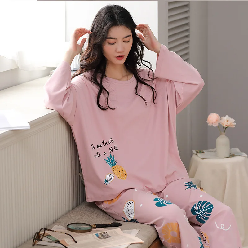 Pijamas Mujer New Pajamas Women Pure Cotton Pyjama Sets Long-sleeved Trousers Ladies Home Clothes Suits Plus Size Pajamas
Pijamas Mujer New Pajamas Women Pure Cotton Pyjama Sets Long-sleeved Trousers Ladies Home Clothes Suits Plus Size Pajamas