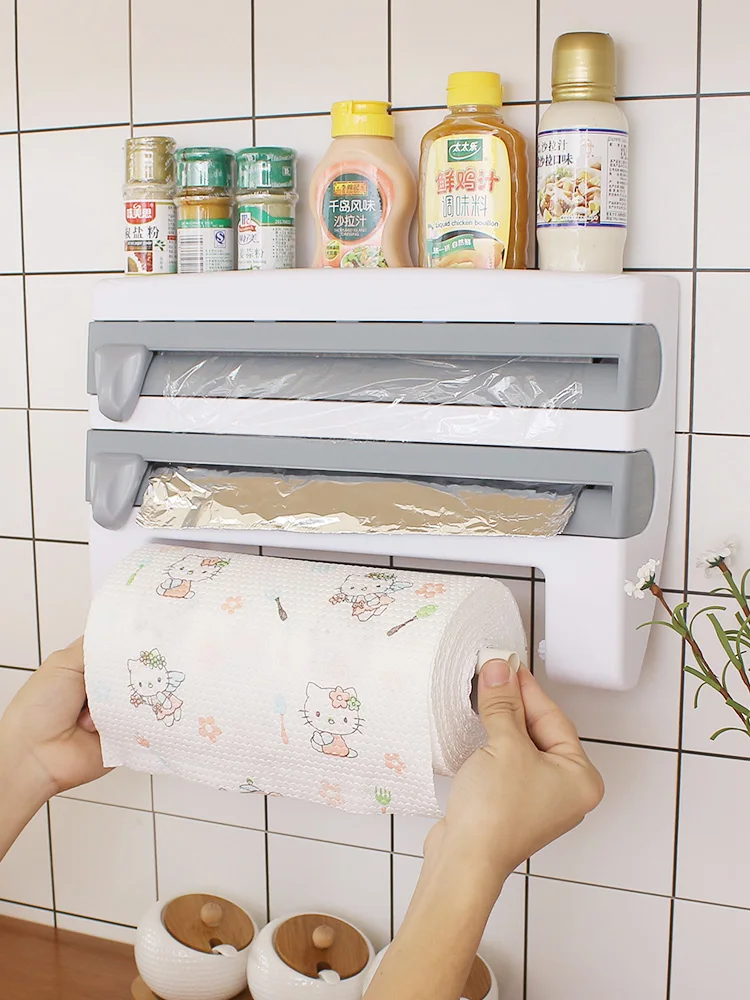 Organizer for Kitchen 4 In1 Wall-Mount Paper Towel Holder Sauce Bottle Storage Film Cutter Tin Foil Rack Kitchen Organization
Organizer for Kitchen 4 In1 Wall-Mount Paper Towel Holder Sauce Bottle Storage Film Cutter Tin Foil Rack Kitchen Organization