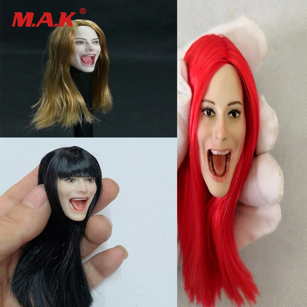 1/6 Personalized Beautiful European Head Sculpt Carved Red/Black/Blonde Hair Singing Open Mouth Verison Model For 12'' Body Doll
1/6 Personalized Beautiful European Head Sculpt Carved Red/Black/Blonde Hair Singing Open Mouth Verison Model For 12'' Body Doll