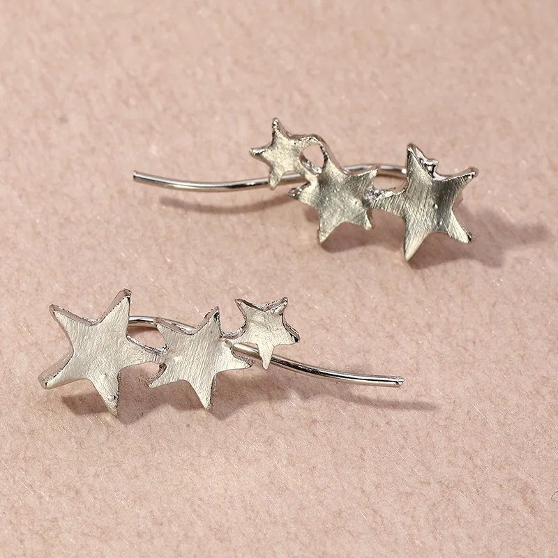 Фото 2020 серьги-гвоздики в виде звезд корейские простые маленькие серьги для женщин и