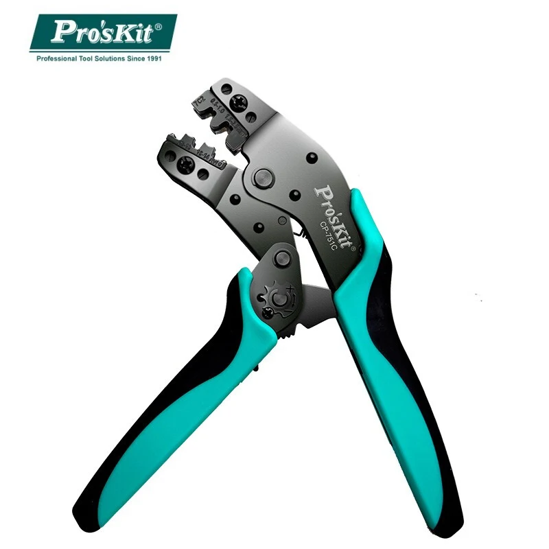 Pro'sKit Crimping Pliers CP-751C 7.5” Electrician Ratchet Clamp Inter-Locking & Non-insulated Terminals Crimping Tool
Pro'sKit Crimping Pliers CP-751C 7.5” Electrician Ratchet Clamp Inter-Locking & Non-insulated Terminals Crimping Tool