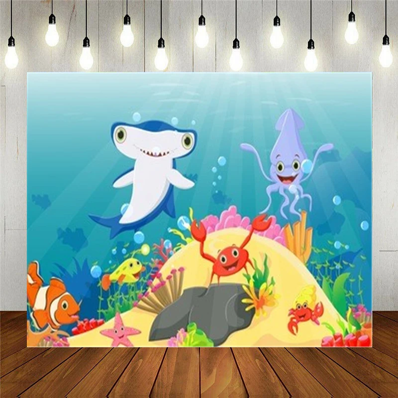 Реквизит для фотостудии Виниловый фон для фотосъемки для детей день рождения мультяшный подводный мир с рифами и тропическими рыбами
Реквизит для фотостудии Виниловый фон для фотосъемки для детей день рождения мультяшный подводный мир с рифами и тропическими рыбами