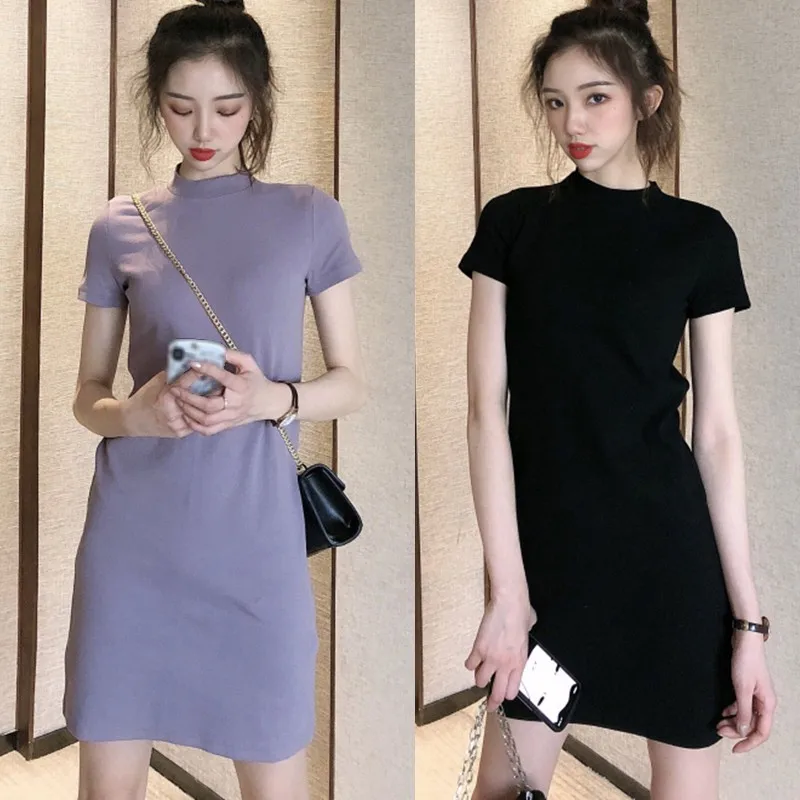 Women Solid Color Mini Dress Summer O ncek Short Sleeve Ladies Bodycon Clubwear Vestidos
Women Solid Color Mini Dress Summer O ncek Short Sleeve Ladies Bodycon Clubwear Vestidos