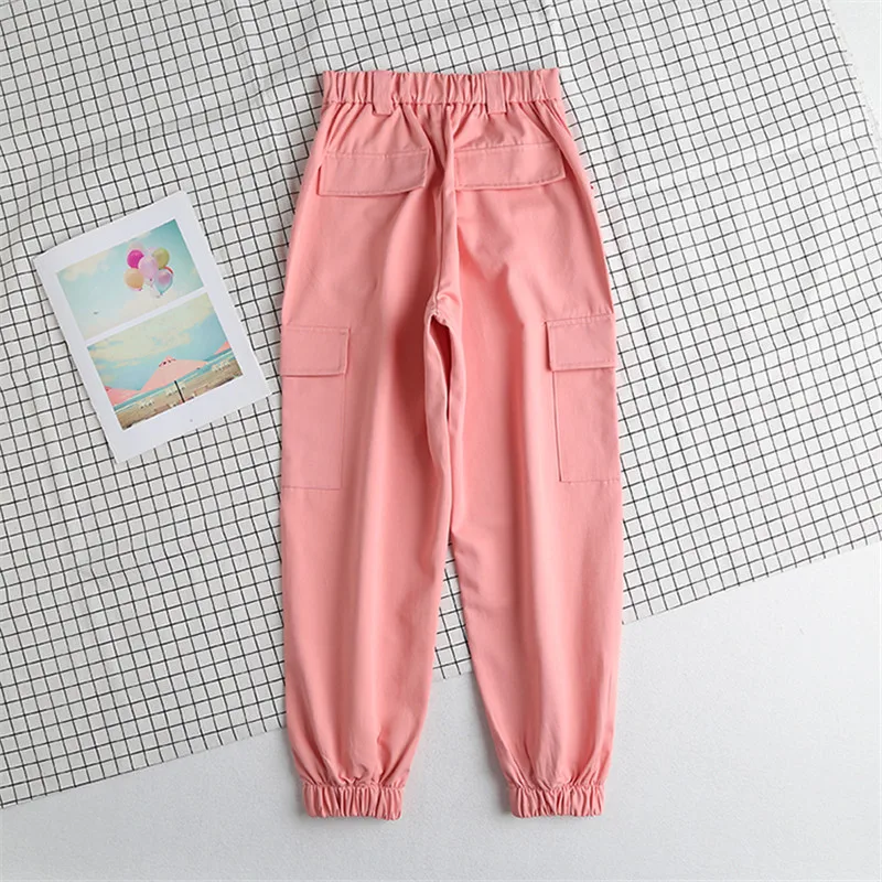 Spring new style street solid color loose tooling high waist trousers women, cotton slim thin elastic waist casual pants women
Spring new style street solid color loose tooling high waist trousers women, cotton slim thin elastic waist casual pants women