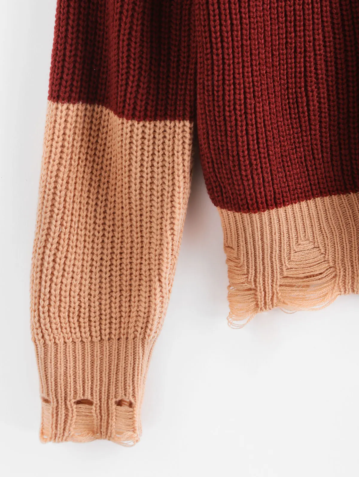 ZAFUL V-Neck Color Block Distressed Sweater For Women Drop Shoulder Full Sleeve Ripped Autumn Pullovers Oversized Sweater Tops
ZAFUL V-Neck Color Block Distressed Sweater For Women Drop Shoulder Full Sleeve Ripped Autumn Pullovers Oversized Sweater Tops