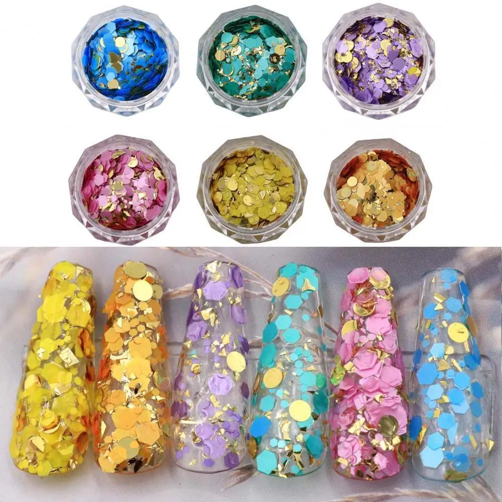 6 Boxes/Set Nail Sequins Gold-Plated Non-Fading ABS Gilding Gold Shiny Manicure Paillettes for Female
6 Boxes/Set Nail Sequins Gold-Plated Non-Fading ABS Gilding Gold Shiny Manicure Paillettes for Female