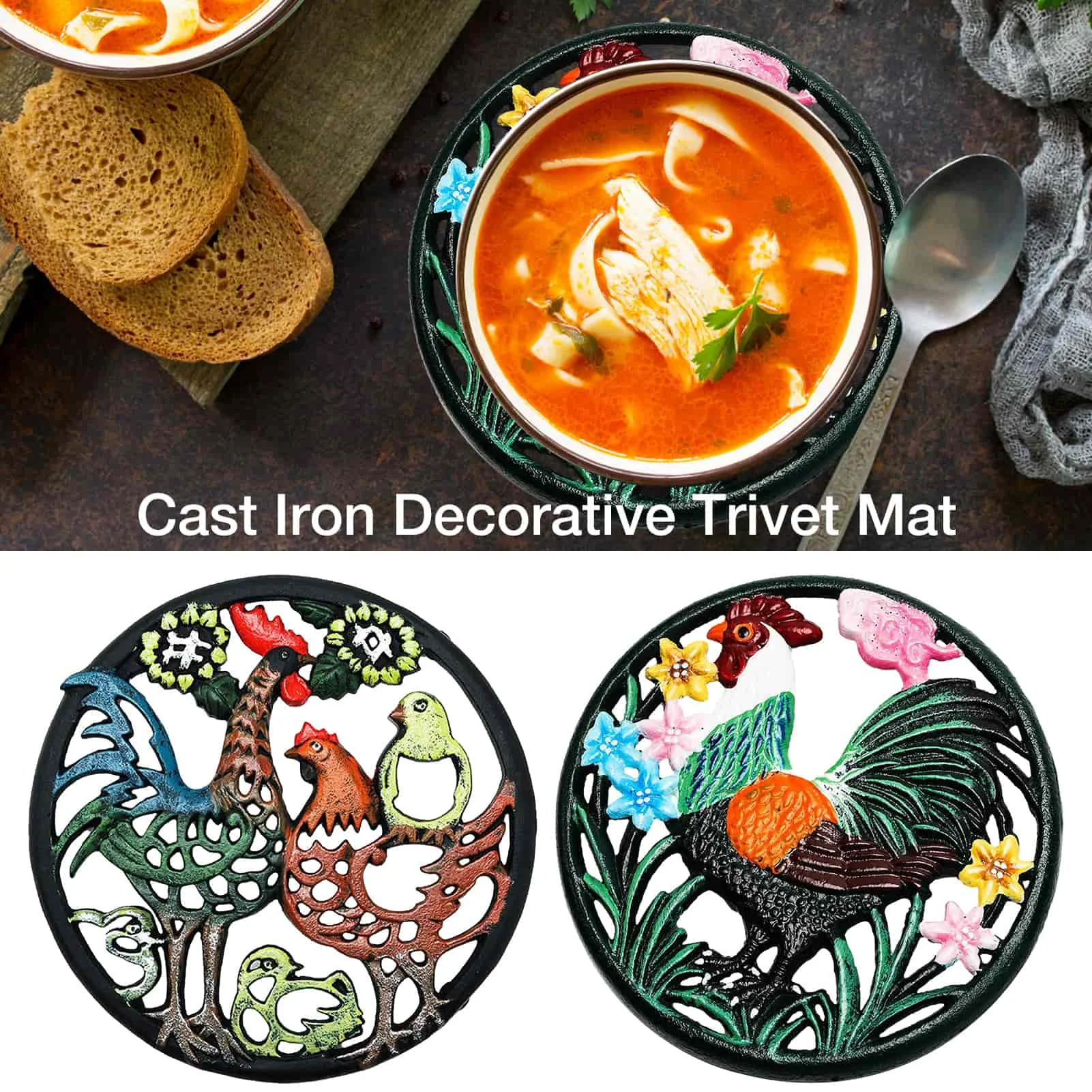 Rooster Placemat Iron Art Hollow Insulation Cushion Cock Kitchen Dining Table Kitchenware Pot Bowl Anti-scalding Pad Amicable
Rooster Placemat Iron Art Hollow Insulation Cushion Cock Kitchen Dining Table Kitchenware Pot Bowl Anti-scalding Pad Amicable