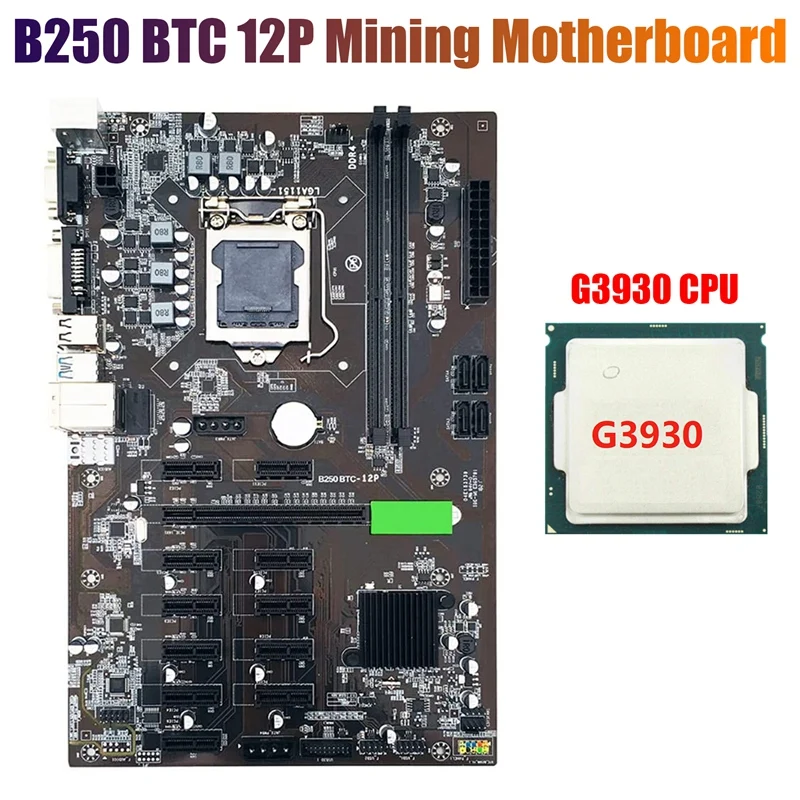 B250 BTC Mining Motherboard with G3930 CPU LGA 1151 DDR4 12XGraphics Card Slot USB3.0 SATA3.0 for BTC Miner Mining
B250 BTC Mining Motherboard with G3930 CPU LGA 1151 DDR4 12XGraphics Card Slot USB3.0 SATA3.0 for BTC Miner Mining
