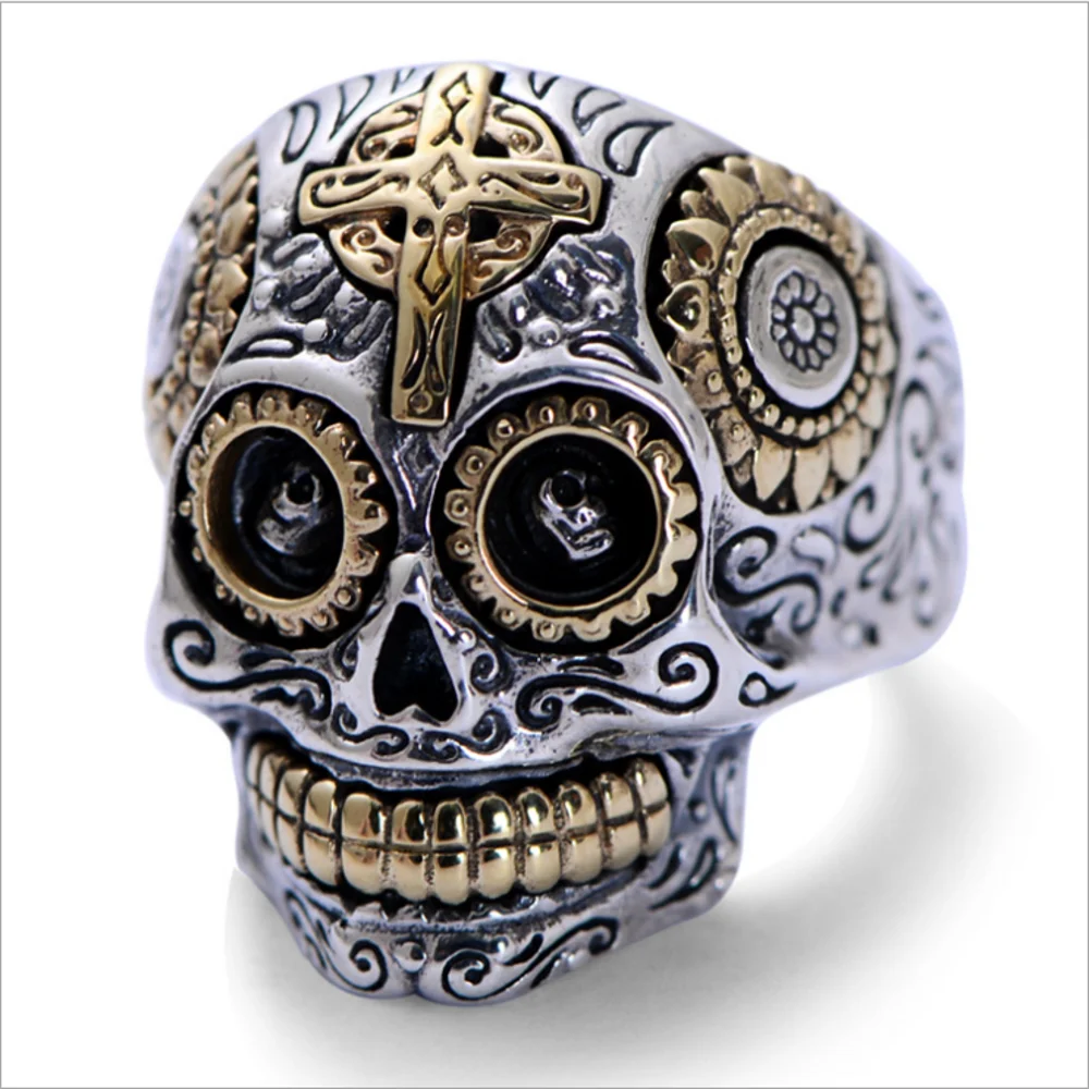100% real s925 sterling silver jewelry vintage Thai silver ring for men cross skull men's rings Man silver rings
100% real s925 sterling silver jewelry vintage Thai silver ring for men cross skull men's rings Man silver rings