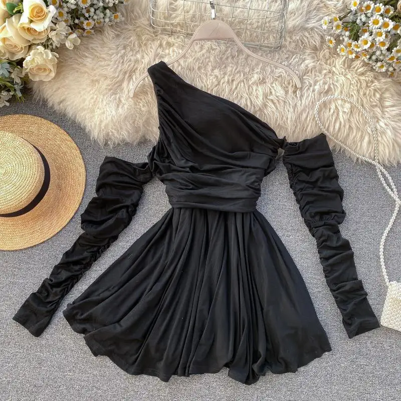 2021 Spring Solid Long Sleeve Asymmetrical Collar Off Shoulder Fashion Party Dresses Office Lady Ruched Robe
2021 Spring Solid Long Sleeve Asymmetrical Collar Off Shoulder Fashion Party Dresses Office Lady Ruched Robe