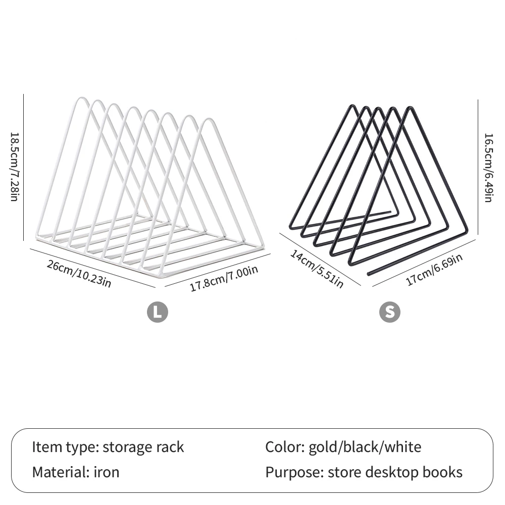Nordic Desktop Triangle Bookshelf Magazine Newspaper Storage Rack File Organizing Office Desk Iron Art Storage Rack Home Decor
Nordic Desktop Triangle Bookshelf Magazine Newspaper Storage Rack File Organizing Office Desk Iron Art Storage Rack Home Decor