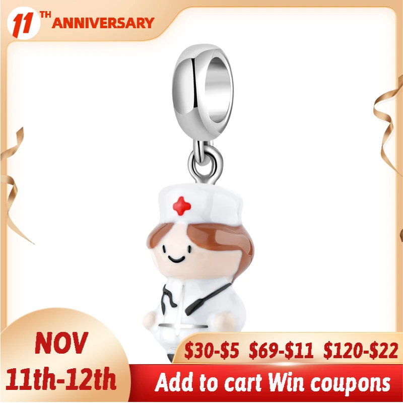 Authentic 925 Sterling Silver Stethoscope Doctor Pendant Miss Nurse Charms Beads for Original Women Bracelet Jewelry Making
Authentic 925 Sterling Silver Stethoscope Doctor Pendant Miss Nurse Charms Beads for Original Women Bracelet Jewelry Making