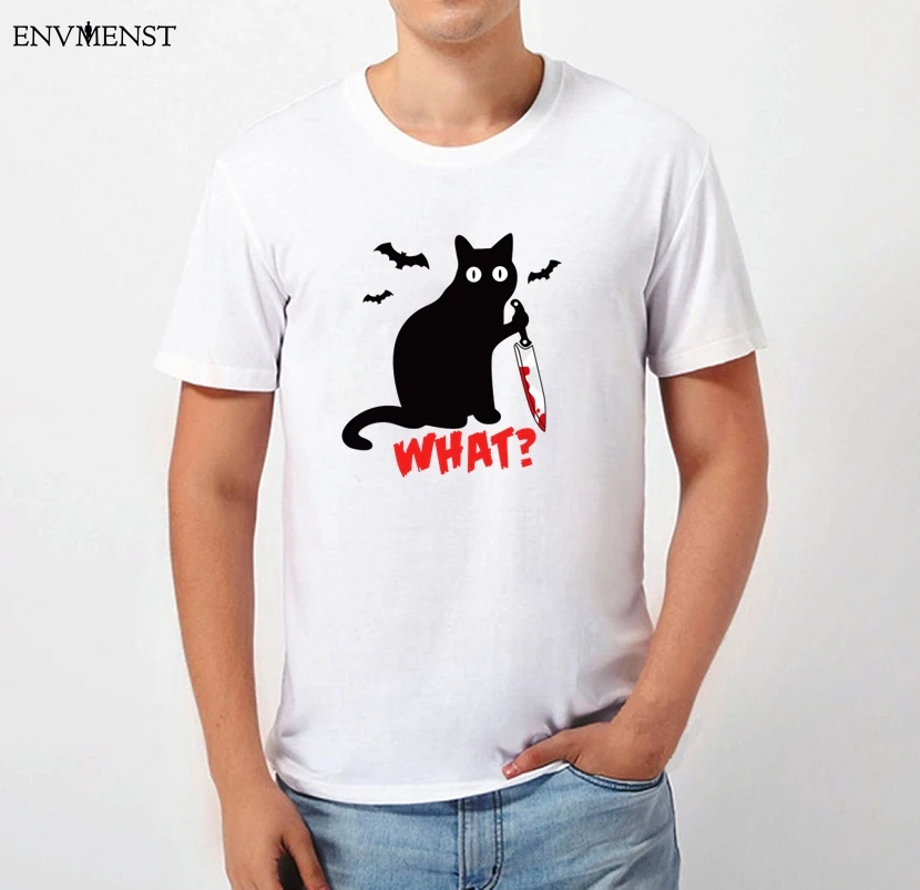 ENVMENST Black Cat What Tshirt Murderous Cat Knife men clothing summer tops off white funny short sleeve Tee Shirts men gift
ENVMENST Black Cat What Tshirt Murderous Cat Knife men clothing summer tops off white funny short sleeve Tee Shirts men gift