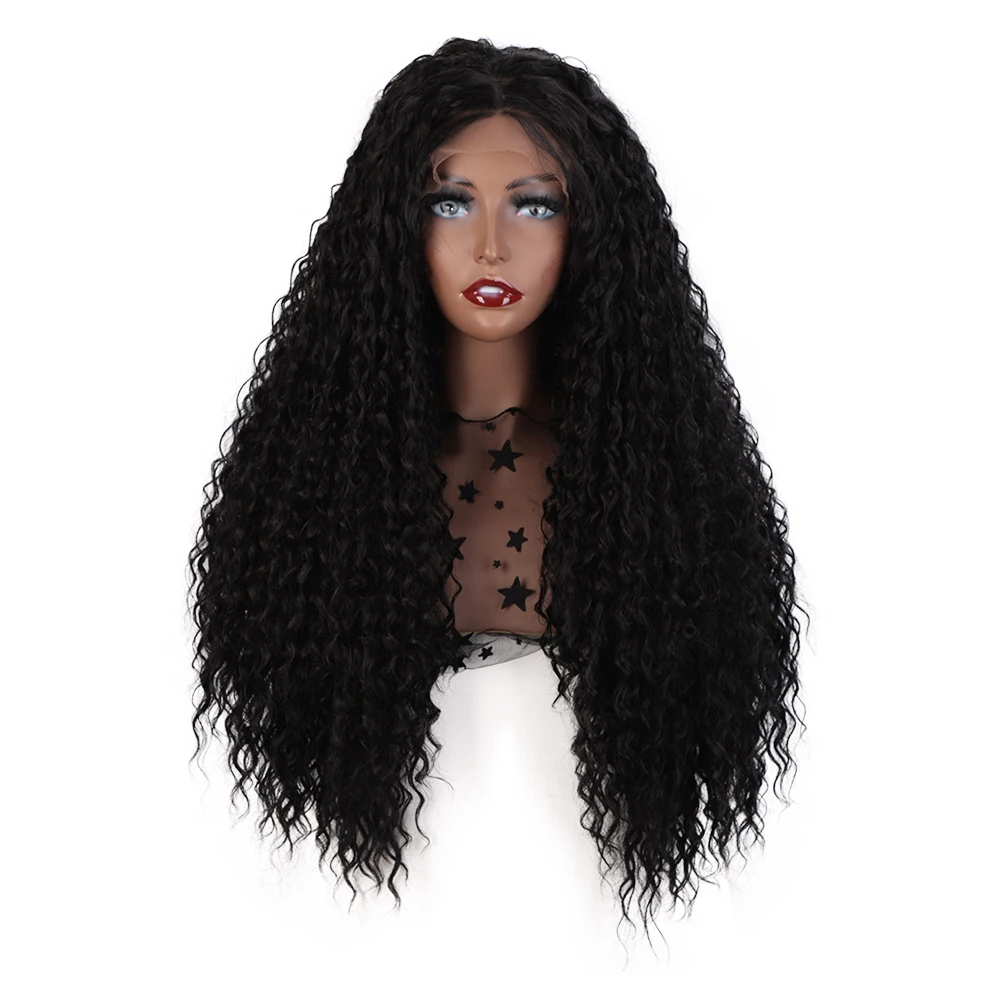 ELEGANT MUSES Synthetic Lace Front Wig Front Lace Natural Black Wig Long Curly Hair With Baby Hair For Black Women
ELEGANT MUSES Synthetic Lace Front Wig Front Lace Natural Black Wig Long Curly Hair With Baby Hair For Black Women