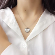 Женское серебряное ожерелье с подвеской в виде сердца из серебра