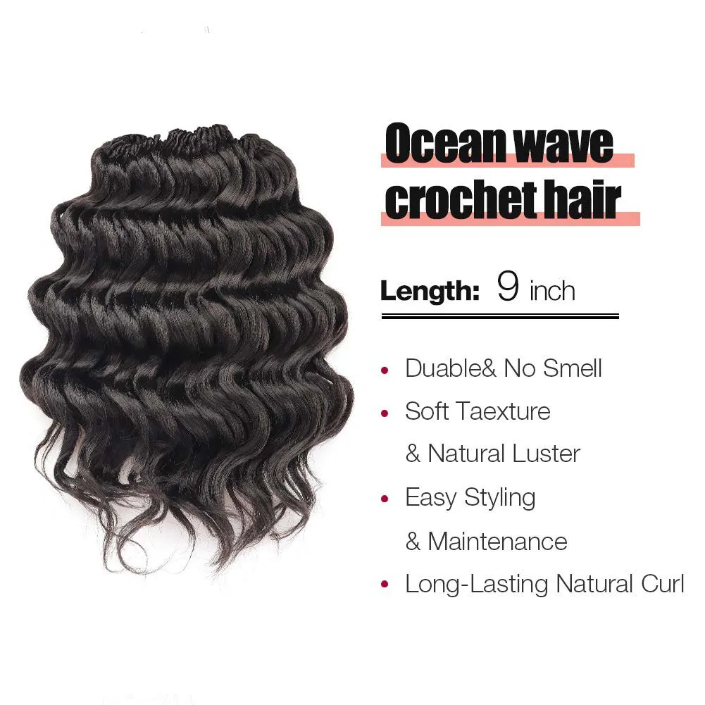 New Ocean Wave Crochet Braided Hair 9inches Dark Brown Ocean Wave Braid Hair Synthetic Crochet Braided Hair Extensions Natural 
New Ocean Wave Crochet Braided Hair 9inches Dark Brown Ocean Wave Braid Hair Synthetic Crochet Braided Hair Extensions Natural