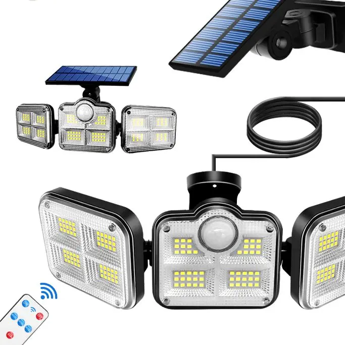 108 122 138 171 LED Solar Lights Outdoor 3 Head Motion Sensor 270 Wide Angle Illumination Waterproof Remote Control Wall Lamp
108 122 138 171 LED Solar Lights Outdoor 3 Head Motion Sensor 270 Wide Angle Illumination Waterproof Remote Control Wall Lamp