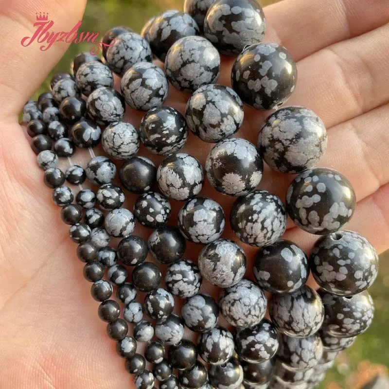 Round Smooth Snowflak Obsidian Alabaster Natural Stone Beads for DIYCharms Accessories Necklace Bracelets Jewelry Making 15"
Round Smooth Snowflak Obsidian Alabaster Natural Stone Beads for DIYCharms Accessories Necklace Bracelets Jewelry Making 15"