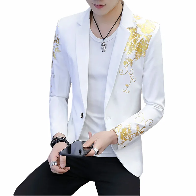 Fall New Men Suit Blazer Coat White Black Wine Red Flower Jacket Slim Design Tops Jaqueta Fashion Casual Blaze 3xl
Fall New Men Suit Blazer Coat White Black Wine Red Flower Jacket Slim Design Tops Jaqueta Fashion Casual Blaze 3xl