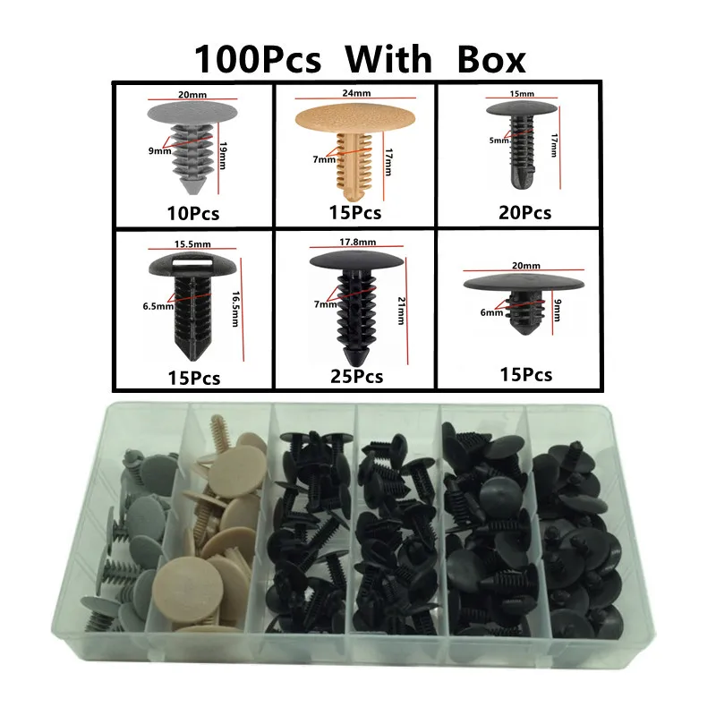 100Pcs/Box Auto Cover Mudguard Bumper Fastener Clip For BMW 7 E65 E66 E67 F01 F02 F03 F04 G11 G12 7 Series 740e 740i Repair Set
100Pcs/Box Auto Cover Mudguard Bumper Fastener Clip For BMW 7 E65 E66 E67 F01 F02 F03 F04 G11 G12 7 Series 740e 740i Repair Set
