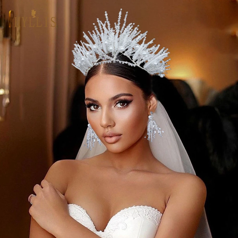 A292 Crystal Bridal Tiaras Queens Crown Earring Set Pageant Daidem Princess Headwear Rhinestone Headband Wedding Jewelry Sets
A292 Crystal Bridal Tiaras Queens Crown Earring Set Pageant Daidem Princess Headwear Rhinestone Headband Wedding Jewelry Sets