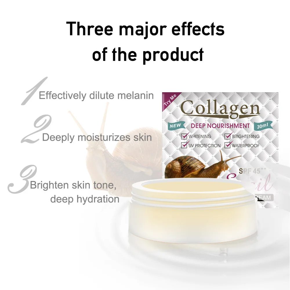 30ml Snail pearl cream moisturizes replenish and brighten Anti-Aging Facial Moisturizing Whitening Cream Skin Care Cosmetics
30ml Snail pearl cream moisturizes replenish and brighten Anti-Aging Facial Moisturizing Whitening Cream Skin Care Cosmetics