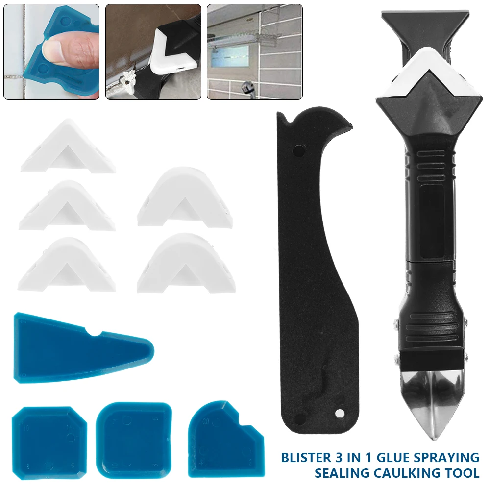 3 in 1 Silicone Remover Caulk Finisher Sealant Smooth Scraper Grout Kit Tools Plastic Useful Home Hand Tools Accessories
3 in 1 Silicone Remover Caulk Finisher Sealant Smooth Scraper Grout Kit Tools Plastic Useful Home Hand Tools Accessories