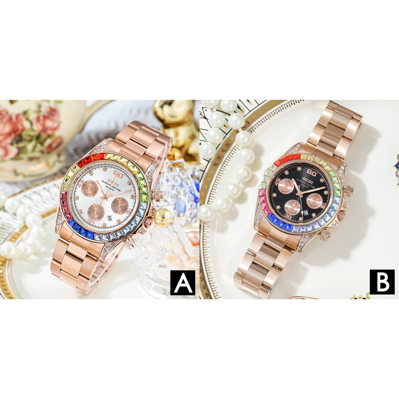 GEDI Fashion Casual Top Brand Women's Watches Stainless Steel Band Luxury Quartz Wristwatches Calendar Diamond Watch
GEDI Fashion Casual Top Brand Women's Watches Stainless Steel Band Luxury Quartz Wristwatches Calendar Diamond Watch