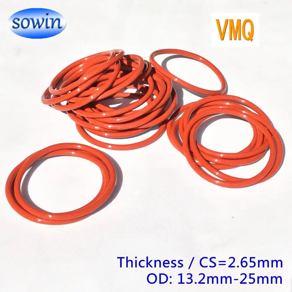 Уплотнительное кольцо из Красного силикона/VMQ 2 65 мм CS/толщина ID13.2 14 15 16 17 18 19 20 21 22 4