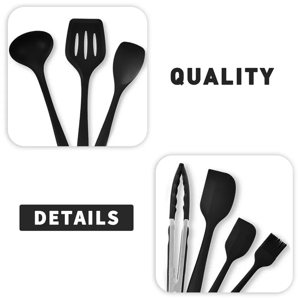 10pcs Silicone Kitchenware Cooking Utensils Set Non-stick Cookware Spatula Shovel Egg Beaters Spoon Soup Kitchen Cooking Tool
10pcs Silicone Kitchenware Cooking Utensils Set Non-stick Cookware Spatula Shovel Egg Beaters Spoon Soup Kitchen Cooking Tool