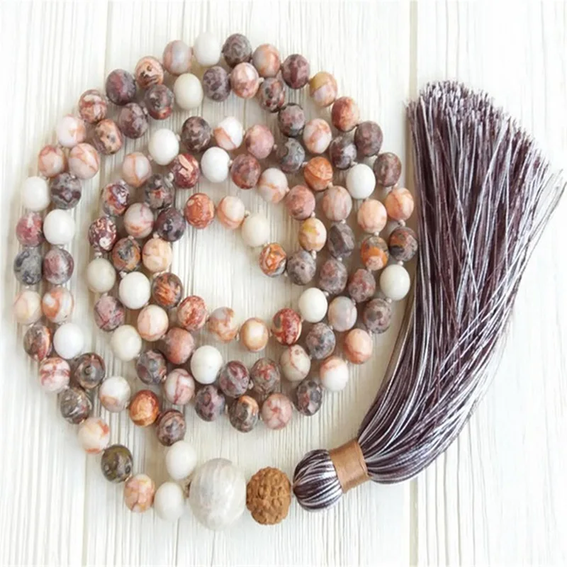 8mm Pattern Jasper Stone 108 Beads Handmade Tassel Necklace Wristband Mala Spiritua Retro Japa Chakra Buddhism Prayer Tibetan
8mm Pattern Jasper Stone 108 Beads Handmade Tassel Necklace Wristband Mala Spiritua Retro Japa Chakra Buddhism Prayer Tibetan