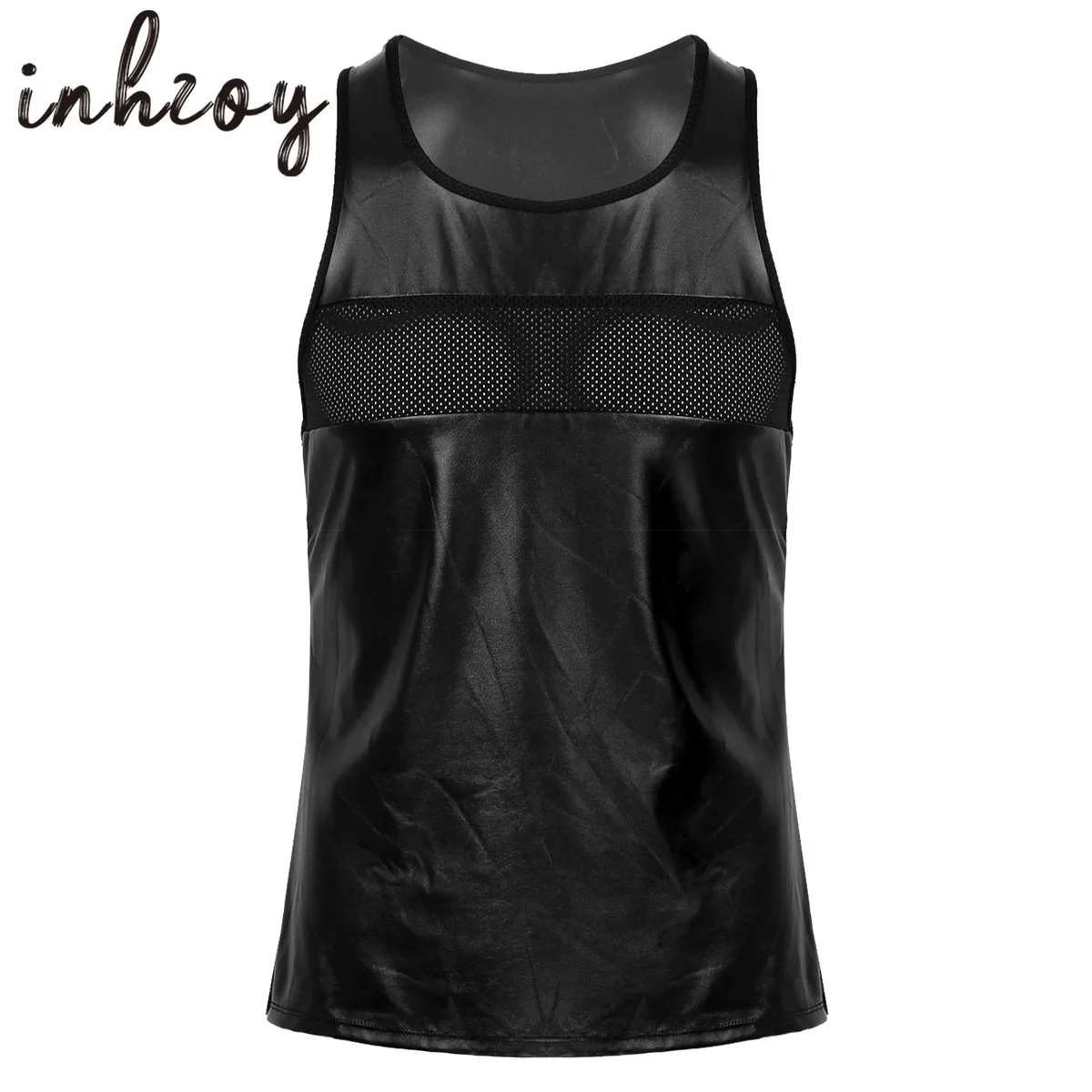 Mens Faux Leather Vest Undershirt Tank Top Sleeveless Shirt Waistcoats Mesh Patchwork Wet Look Clubwear
Mens Faux Leather Vest Undershirt Tank Top Sleeveless Shirt Waistcoats Mesh Patchwork Wet Look Clubwear