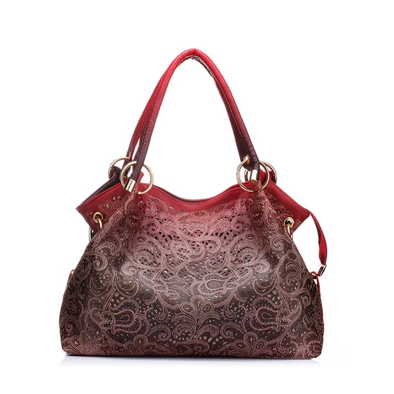 Top-handle Bags for Women Hollow Out Handbag Floral Print Shoulder Bags Ladies Large Tote Bags Vintage Bolsa Feminina Purse 
Top-handle Bags for Women Hollow Out Handbag Floral Print Shoulder Bags Ladies Large Tote Bags Vintage Bolsa Feminina Purse