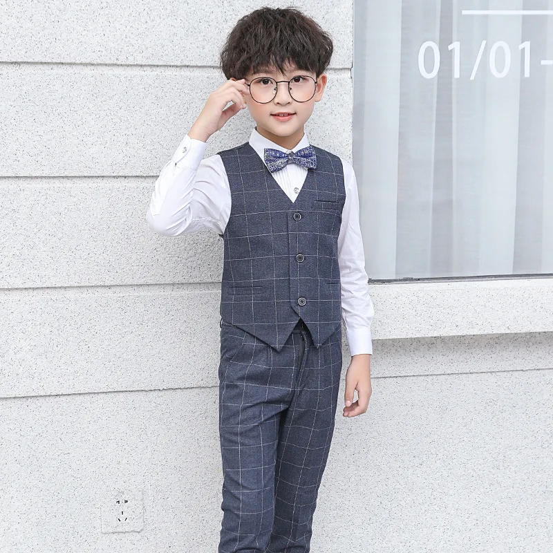 3-16Y Kids Formal Suit Set Boys Plaid Blazer Vest Pants Clothing Set Weddings Performance Dress Outfits Children Tuxedos Outfits
3-16Y Kids Formal Suit Set Boys Plaid Blazer Vest Pants Clothing Set Weddings Performance Dress Outfits Children Tuxedos Outfits