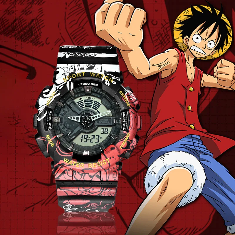 One Piece Electronic Watch Anime Luffy Figure Trendy Dual-Display Sports Waterproof Luminous Anti-Fall Electronic Watch Toys Kid
One Piece Electronic Watch Anime Luffy Figure Trendy Dual-Display Sports Waterproof Luminous Anti-Fall Electronic Watch Toys Kid
